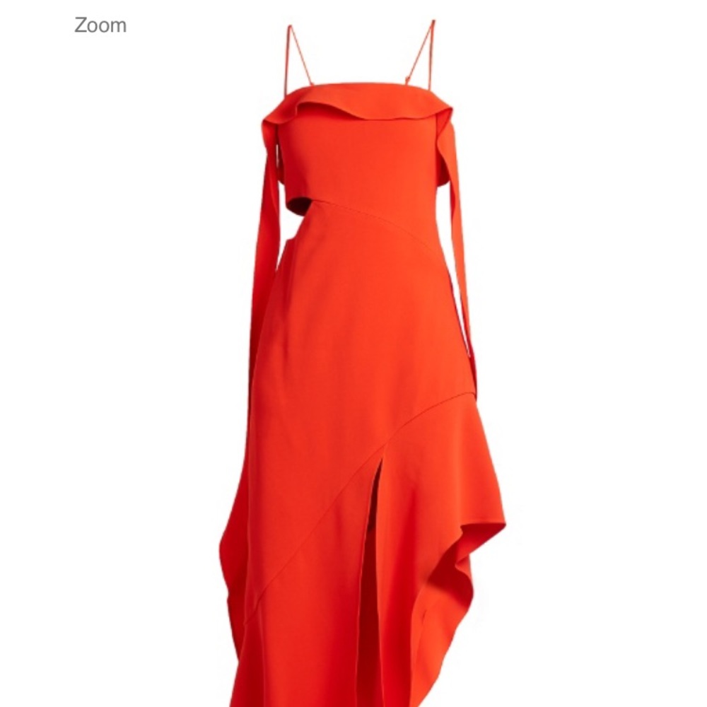 Jonathan Simkhai Ruffles Crepe dress with cutout